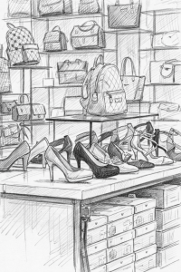 cpc-ladenbau-schuhe Shop-in-Shop Präsentation für Modeaccessoires im Einzelhandel